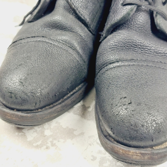 Tusitania Black Leather Almond Toe Lace Up Women's Ankle Boots i 303 - Picture 12 of 13